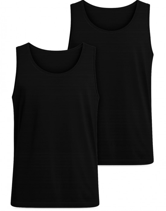2 Броя Мъжки ПотнициJersey Loose Tank 2-Pack black+black XXL 2 Броя Мъжки ПотнициJersey Loose Tank 2-Pack black+black XXL