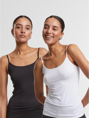 2 Броя Дамски Потници Ladies Bamboo Tank Top 2-Pack black+white XS