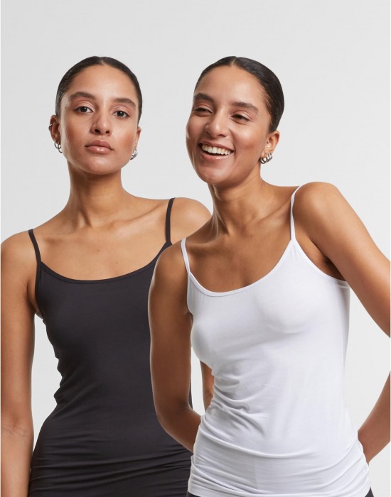 2 Броя Дамски Потници Ladies Bamboo Tank Top 2-Pack black+white XS
