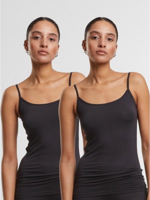 2 Броя Дамски Потници Ladies Bamboo Tank Top 2-Pack black+black XS