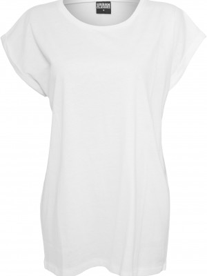 2 Броя Изчистени Дамски ТенискиLadies Extended Shoulder Tee 2-Pack teal+white XXL