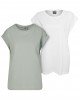 2 Броя Изчистени Дамски ТенискиLadies Extended Shoulder Tee 2-Pack frostmint+white XXL 2 Броя Изчистени Дамски ТенискиLadies Extended Shoulder Tee 2-Pack frostmint+white XXL