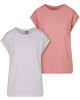 2 Броя Изчистени Дамски ТенискиLadies Extended Shoulder Tee 2-Pack lemonadepink+white XXL 2 Броя Изчистени Дамски ТенискиLadies Extended Shoulder Tee 2-Pack lemonadepink+white XXL