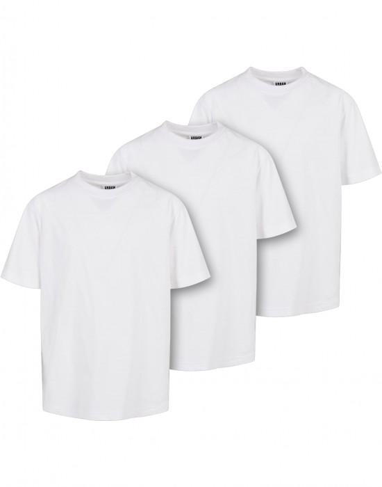 Тениска за момчета Boys Tall Tee 3 Pack white+white+white 158/164