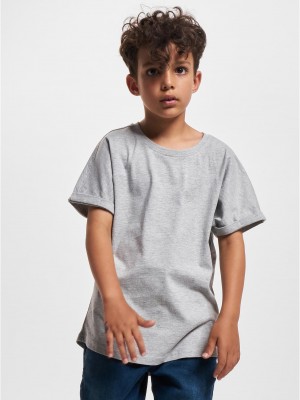 Тениска за момчета Boys Long Shaped Turnup Tee grey 158/164