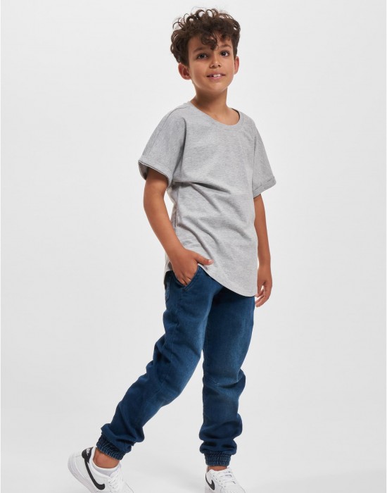 Тениска за момчета Boys Long Shaped Turnup Tee grey 158/164