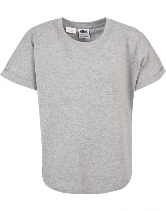 Тениска за момчета Boys Long Shaped Turnup Tee grey 158/164