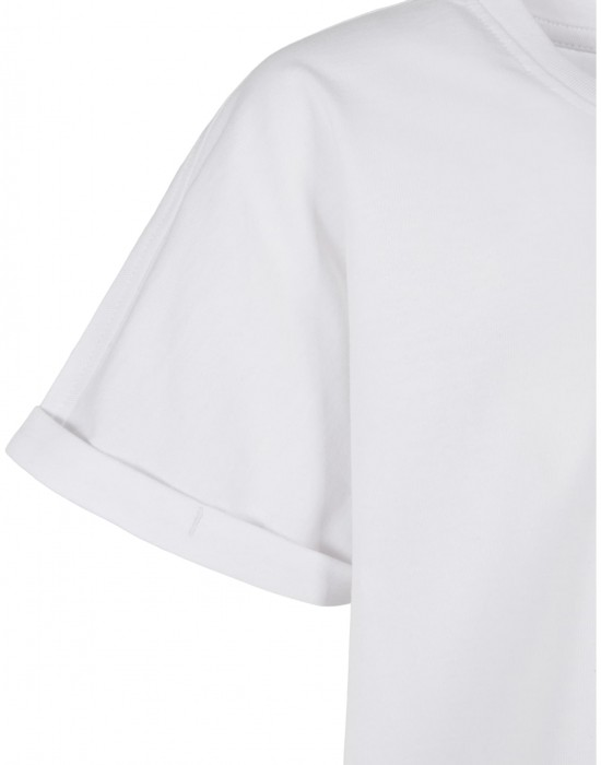 Тениска за момчета Boys Long Shaped Turnup Tee white 158/164