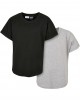 Пакет от 2 броя тениски момчетаBoys Long Shaped Turnup Tee 2-Pack grey+black 158/164