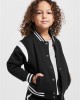 Boys Inset College Sweat Jacket black/white 158/164