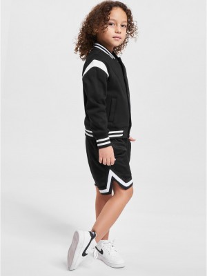 Boys Inset College Sweat Jacket black/white 158/164