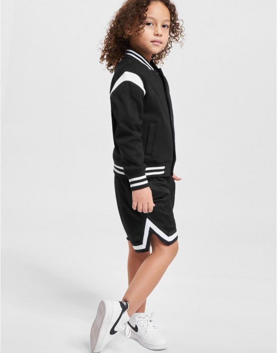Boys Inset College Sweat Jacket black/white 158/164