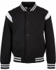 Boys Inset College Sweat Jacket black/white 158/164