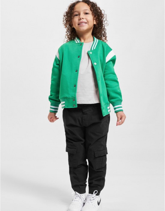 Boys Inset College Sweat Jacket bodegagreen/white 158/164