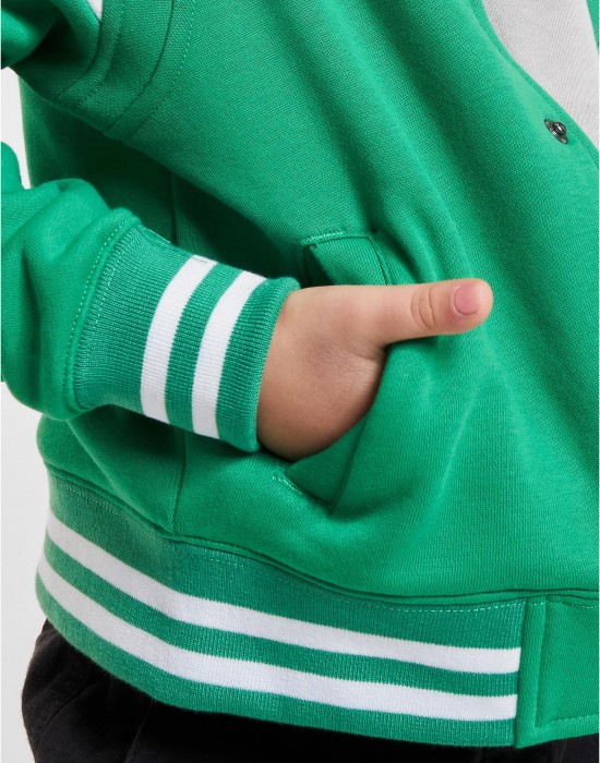 Boys Inset College Sweat Jacket bodegagreen/white 158/164
