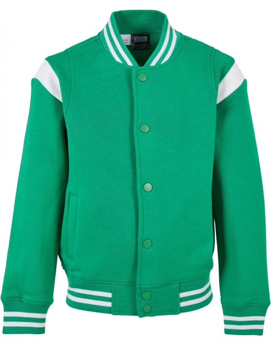Boys Inset College Sweat Jacket bodegagreen/white 158/164
