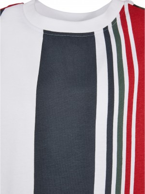 Тениска за момчета Boys Heavy Oversized Big AOP Stripe Tee white/navy 158/164