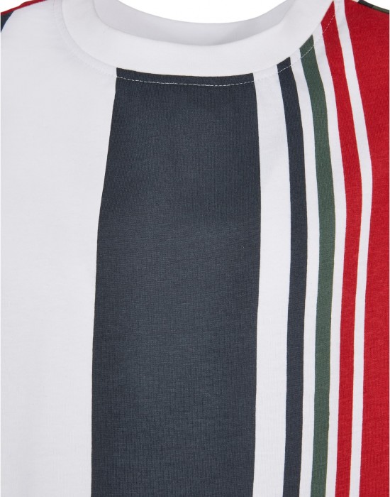 Тениска за момчета Boys Heavy Oversized Big AOP Stripe Tee white/navy 158/164