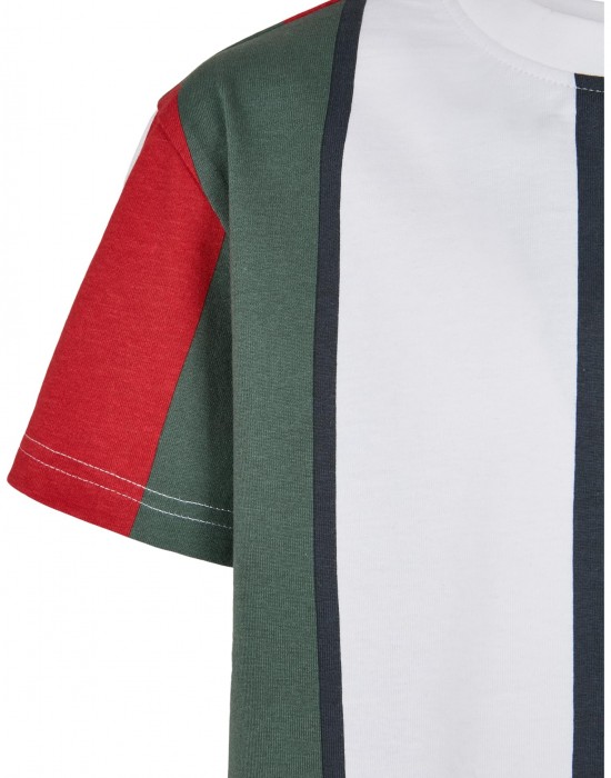 Тениска за момчета Boys Heavy Oversized Big AOP Stripe Tee white/navy 158/164