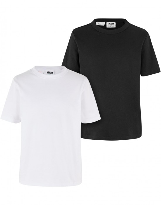 Пакет от 2 броя тениски момчетаBoys Organic Basic Tee 2-Pack white/black 158/164