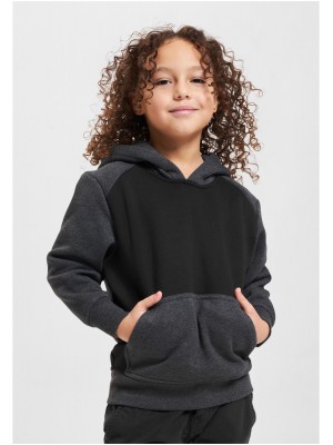 Boys 2-Tone Fake Raglan Hoody black/charcoal 158/164