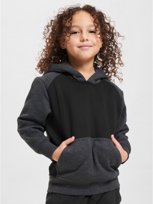 Boys 2-Tone Fake Raglan Hoody black/charcoal 158/164