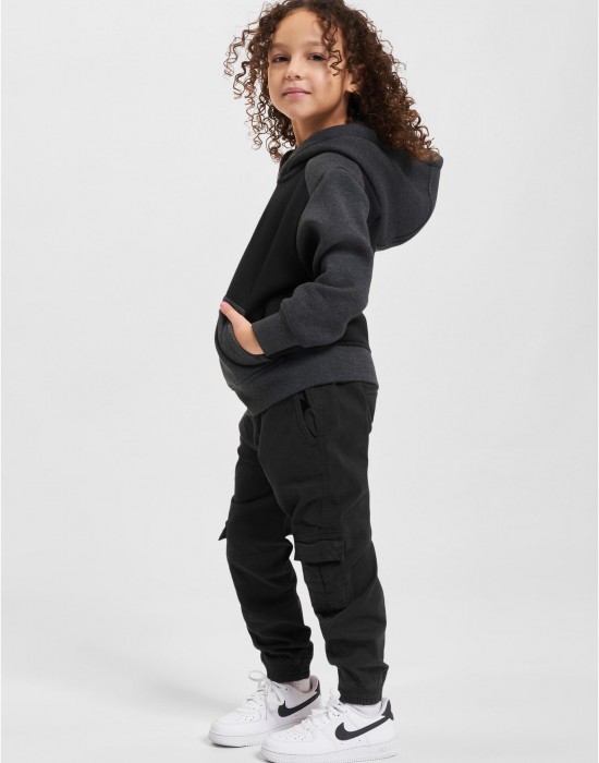 Boys 2-Tone Fake Raglan Hoody black/charcoal 158/164