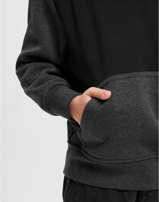 Boys 2-Tone Fake Raglan Hoody black/charcoal 158/164