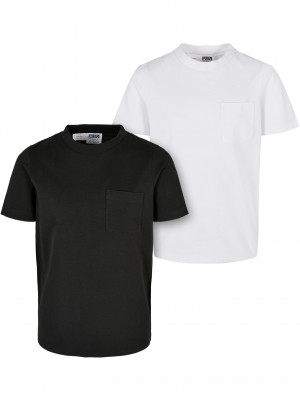 Пакет от 2 броя тениски момчетаBoys Organic Cotton Basic Pocket Tee 2-Pack black/white 158/164