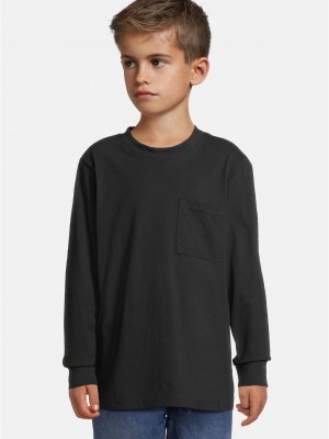 Boys Heavy Oversized Pocket Longsleeve black 158/164