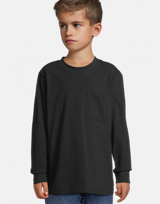 Boys Heavy Oversized Pocket Longsleeve black 158/164