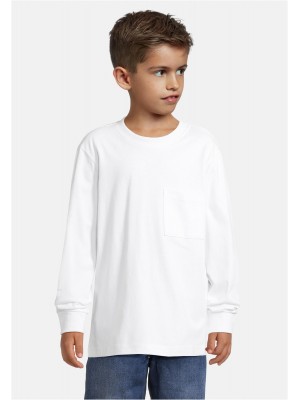 Boys Heavy Oversized Pocket Longsleeve white 158/164