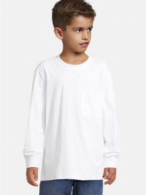 Boys Heavy Oversized Pocket Longsleeve white 158/164
