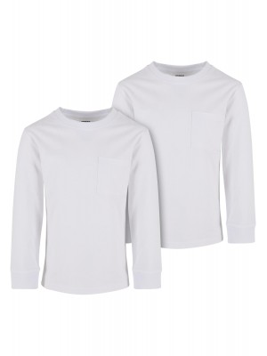 Boys Heavy Oversized Pocket Longsleeve 2-Pack white+white 158/164