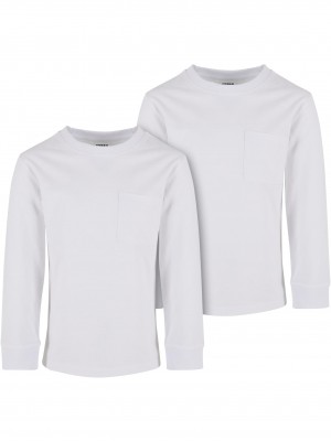 Boys Heavy Oversized Pocket Longsleeve 2-Pack white+white 158/164