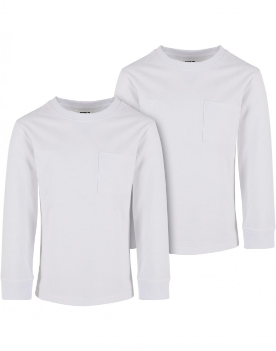 Boys Heavy Oversized Pocket Longsleeve 2-Pack white+white 158/164
