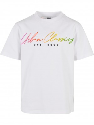 Тениска за момчета Boys Script Logo Tee white 158/164