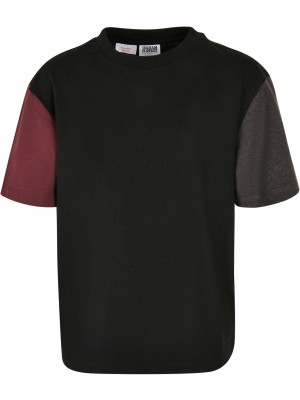 Тениска за момчета Boys Organic Oversized Colorblock Tee black 158/164
