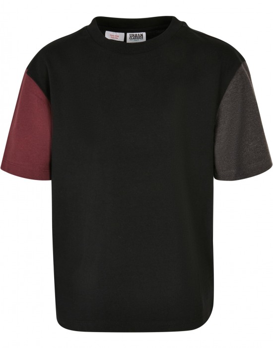 Тениска за момчета Boys Organic Oversized Colorblock Tee black 158/164