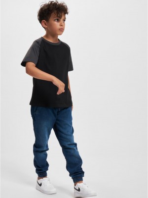 Тениска за момчета Boys Raglan Contrast Tee black/charcoal 158/164