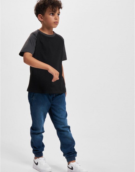 Тениска за момчета Boys Raglan Contrast Tee black/charcoal 158/164