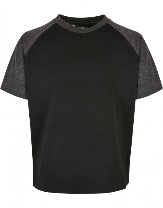 Тениска за момчета Boys Raglan Contrast Tee black/charcoal 158/164