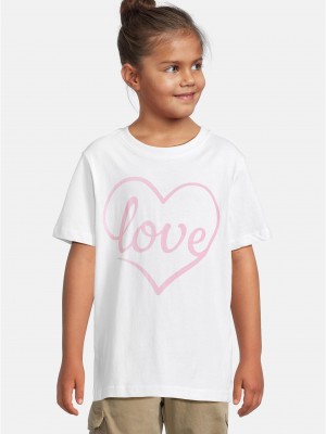 2 Броя Тениски T-Shirt 2 Pack - kurzarm - Love Heart & Flying Butterfly white+marshmallow 158/164