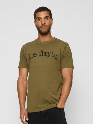 Тениска Los Angeles Wording Tee olive XXL Тениска Los Angeles Wording Tee olive XXL