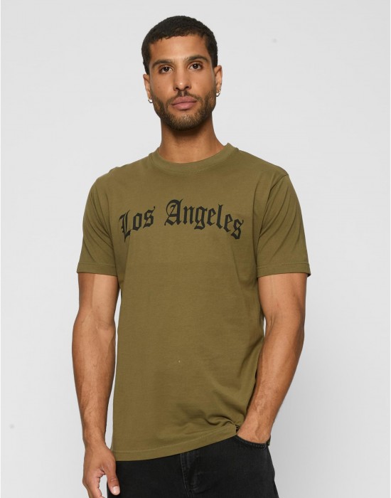 Тениска Los Angeles Wording Tee olive XXL