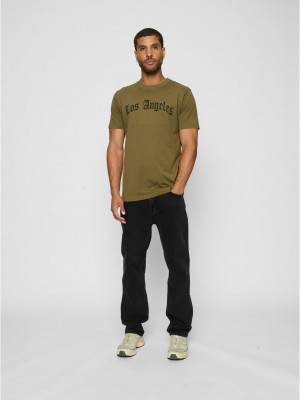 Тениска Los Angeles Wording Tee olive XXL Тениска Los Angeles Wording Tee olive XXL