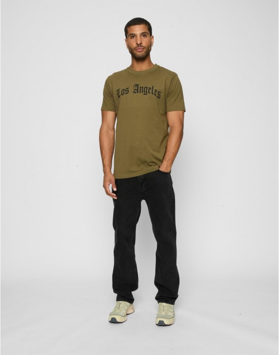 Тениска Los Angeles Wording Tee olive XXL
