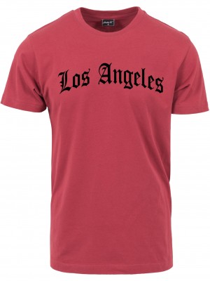 Тениска Los Angeles Wording Tee ruby XXL