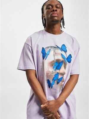 Тениска Le Papillon Oversize Tee lilac XXL