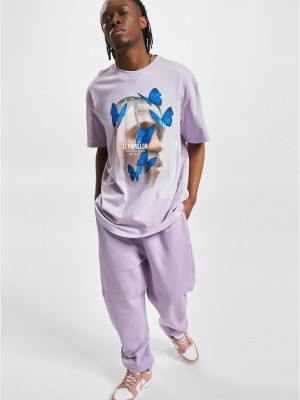 Тениска Le Papillon Oversize Tee lilac XXL